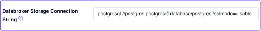 Entering the databroker storage connection string in the Zero Console
